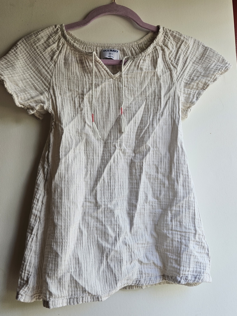 Old Navy Girls White Gauze Peasant Top Size Small Boho Beach